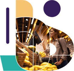 Blog-In-grocery-shopping-woman-weighting-bananas
